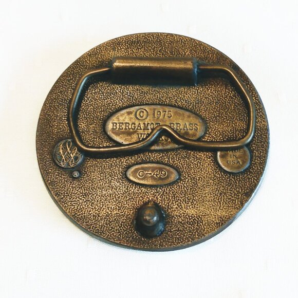 Vintage 1975-Bergamot Brass Ships Belt Buckle-Spanish Galleon-C-49 - Picture 4 of 4